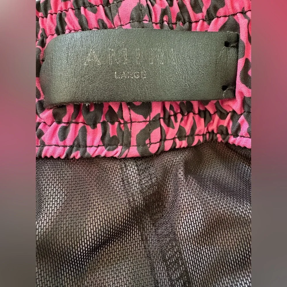 AMIRI Pink Leopard Print Swim Trunks Shorts, Size Large - Picture 12 of 13
